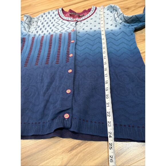 Gudrun Sjoden Cotton Multicolor Gradient Sweater Cardigan Size M - Picture 7 of 7